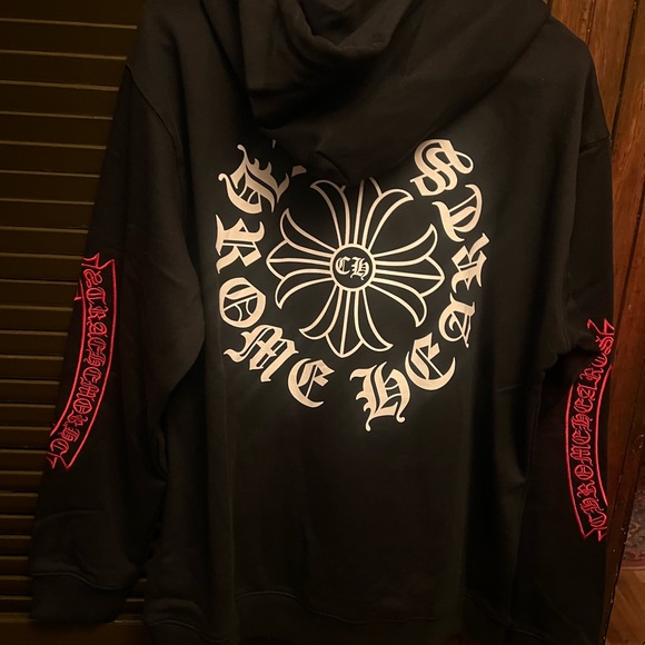 Chrome Hearts Black and Red Zip Up Sweater - Picture 1 of 8